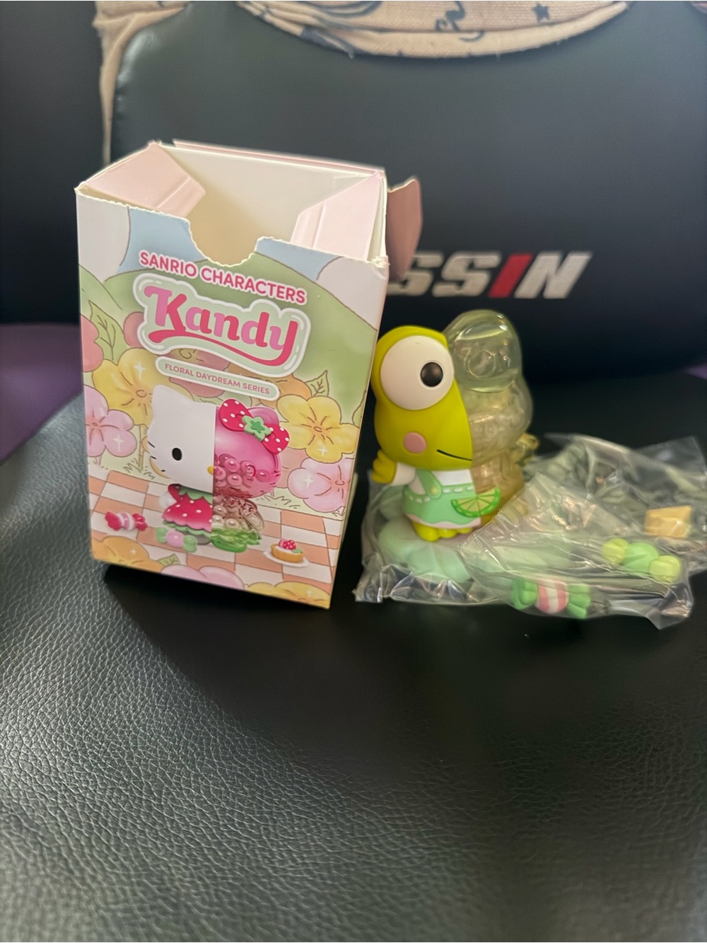 Hello Kitty Kandy Sanrio Collectible Figure with Green Keroppi Accent